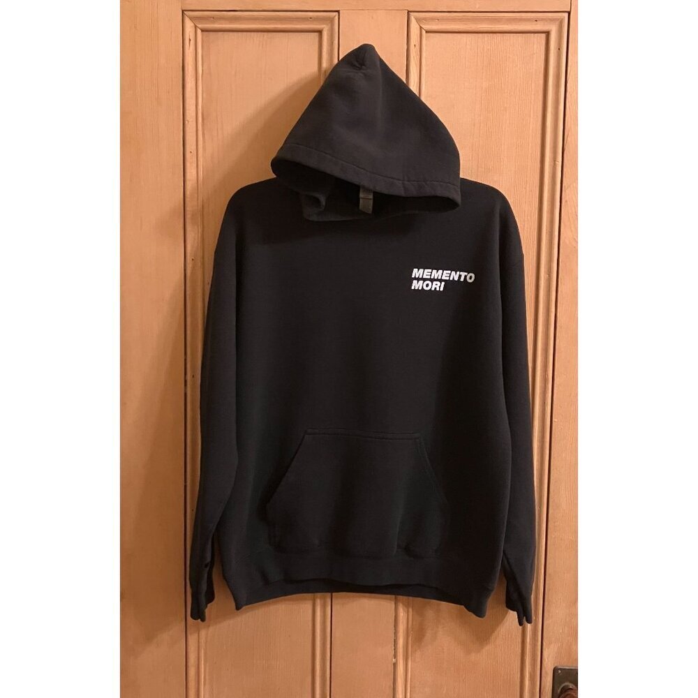 Memento Mori Mens THRASHED Crow Skull Dagger Moon Hoodie Sz. Medium Black AN GDD - Picture 10 of 12